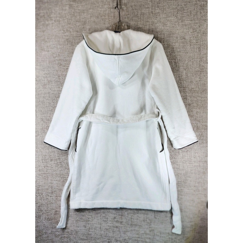 Riley Home Hooded Waffle Robe Womens M White Heavyweight Cotton Okeo-Tex EUC - Picture 8 of 13